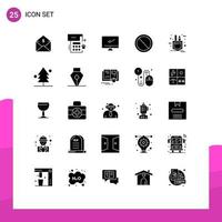 Solid Glyph Pack of 25 Universal Symbols of user no party interface imac Editable Vector Design Elements