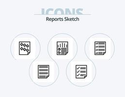 Reports Sketch Line Icon Pack 5 Icon Design. paper. data. page. report. page vector