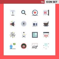 16 Flat Color concept for Websites Mobile and Apps no form hospital fitness center Editable Pack of Creative Vector Design Elements