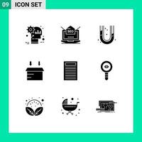 Set of 9 Modern UI Icons Symbols Signs for book logistic mail box plumber Editable Vector Design Elements