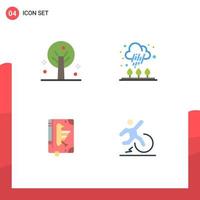4 Thematic Vector Flat Icons and Editable Symbols of nature constitution autumn cold edict Editable Vector Design Elements