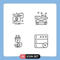 Universal Icon Symbols Group of 4 Modern Filledline Flat Colors of location biomass placeholder medical plug Editable Vector Design Elements