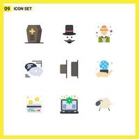 9 Universal Flat Colors Set for Web and Mobile Applications sms callout chief communication manager Editable Vector Design Elements