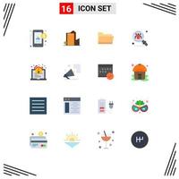 16 User Interface Flat Color Pack of modern Signs and Symbols of search find real estate bug storage Editable Pack of Creative Vector Design Elements