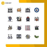 Set of 16 Modern UI Icons Symbols Signs for health sign drawing drink draw Editable Creative Vector Design Elements