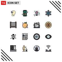 16 Creative Icons Modern Signs and Symbols of crib bed marketing internet server Editable Creative Vector Design Elements