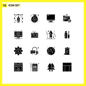 Stock Vector Icon Pack of 16 Line Signs and Symbols for chat gdpr computer folder pc Editable Vector Design Elements
