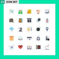 Set of 25 Modern UI Icons Symbols Signs for learn e income love emotion Editable Vector Design Elements