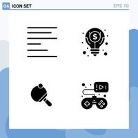 Pictogram Set of 4 Simple Solid Glyphs of align table business dollar controller Editable Vector Design Elements