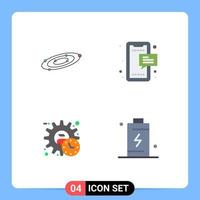 Pack of 4 creative Flat Icons of galaxy phone system chat executive Editable Vector Design Elements