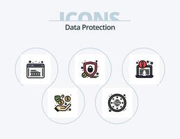 Data Protection Line Filled Icon Pack 5 Icon Design. . web. security. programming. coding vector