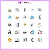Pack of 25 Modern Flat Colors Signs and Symbols for Web Print Media such as smart city clean car monitoring speed Editable Vector Design Elements