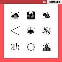 Set of 9 Modern UI Icons Symbols Signs for bloody lump box living previous Editable Vector Design Elements