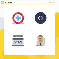 4 Creative Icons Modern Signs and Symbols of disease shop health circle web Editable Vector Design Elements