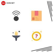 Pack of 4 Modern Flat Icons Signs and Symbols for Web Print Media such as connection career deliver package motivation Editable Vector Design Elements