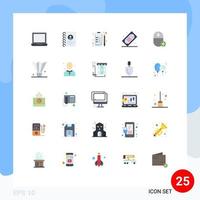 Pictogram Set of 25 Simple Flat Colors of devices add business tickets movie tickets Editable Vector Design Elements