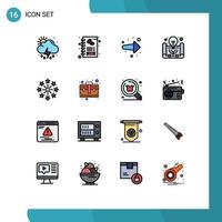 Set of 16 Modern UI Icons Symbols Signs for firework project management arrow project idea active learning Editable Creative Vector Design Elements