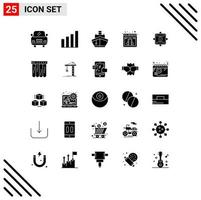 paquete de iconos de vector de stock de 25 signos y símbolos de línea para tarjeta ok servicio de transporte elementos de diseño de vector editable web