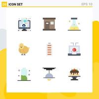 Set of 9 Modern UI Icons Symbols Signs for charging accumulator flask happy easter Editable Vector Design Elements