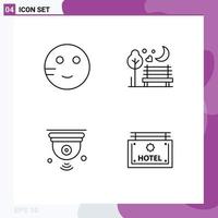 Set of 4 Modern UI Icons Symbols Signs for embarrassed camera study romance internet of things Editable Vector Design Elements