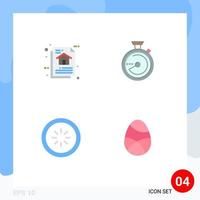 4 Universal Flat Icons Set for Web and Mobile Applications architecture buffer document compass connection Editable Vector Design Elements