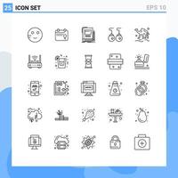 Set of 25 Modern UI Icons Symbols Signs for camel clothing book accessories school Editable Vector Design Elements