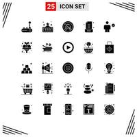 Set of 25 Modern UI Icons Symbols Signs for body office disabled note email Editable Vector Design Elements