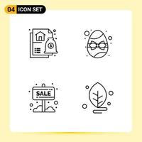 Universal Icon Symbols Group of 4 Modern Filledline Flat Colors of advice info board mortgage gift sale board Editable Vector Design Elements