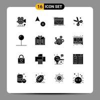 User Interface Pack of 16 Basic Solid Glyphs of coordinate education console cut studio Editable Vector Design Elements