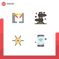 4 User Interface Flat Icon Pack of modern Signs and Symbols of access decentralized underground summer technology Editable Vector Design Elements