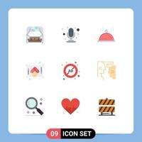 Set of 9 Modern UI Icons Symbols Signs for block ad block dish ad towel Editable Vector Design Elements