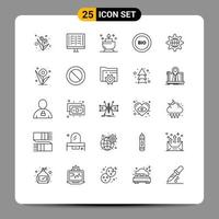 Modern Set of 25 Lines Pictograph of world power candle energy ecology Editable Vector Design Elements