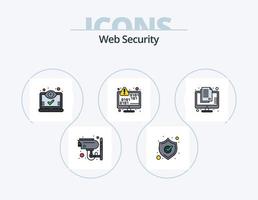 paquete de iconos lleno de línea de seguridad web 5 diseño de iconos. codificación binario. proteccion. proceso. engranaje vector