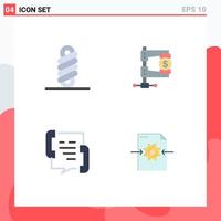 Modern Set of 4 Flat Icons and symbols such as double communication business market help Editable Vector Design Elements