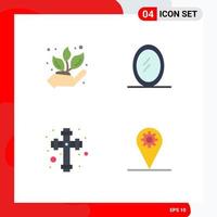 Modern Set of 4 Flat Icons and symbols such as agriculture business plant celebration map Editable Vector Design Elements