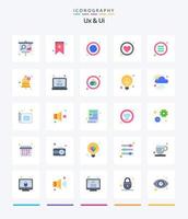 Creative Ux And Ui 25 Flat icon pack  Such As menu. list. global. like. app vector