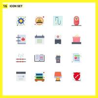 Universal Icon Symbols Group of 16 Modern Flat Colors of appointment knowledge vector education apple Editable Pack of Creative Vector Design Elements