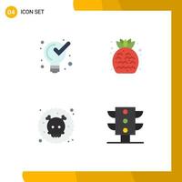 Pack of 4 Modern Flat Icons Signs and Symbols for Web Print Media such as defining poisonous solution summer waste Editable Vector Design Elements