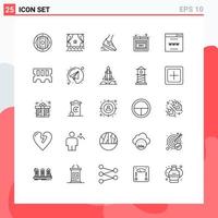 Universal Icon Symbols Group of 25 Modern Lines of internet error premiere browser runner Editable Vector Design Elements