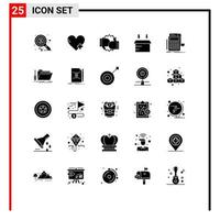 Set of 25 Modern UI Icons Symbols Signs for banking accounting boxing open box Editable Vector Design Elements