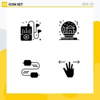 4 Thematic Vector Solid Glyphs and Editable Symbols of hobbies wire bowl globe capacitors Editable Vector Design Elements