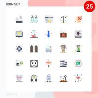 Set of 25 Modern UI Icons Symbols Signs for forbidden mind website human street Editable Vector Design Elements