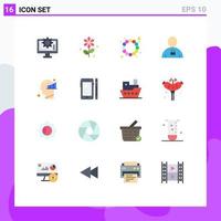 16 Universal Flat Colors Set for Web and Mobile Applications mind chart carnival padlock human Editable Pack of Creative Vector Design Elements