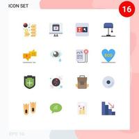 Group of 16 Modern Flat Colors Set for marketing chat valentine light desk Editable Pack of Creative Vector Design Elements