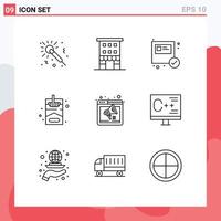 Modern Set of 9 Outlines and symbols such as internet hobby shops hobbies shopping Editable Vector Design Elements