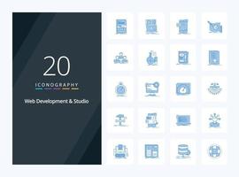 20 Web Development And Web Studio Blue Color icon for presentation vector