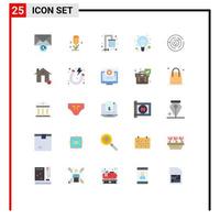 Universal Icon Symbols Group of 25 Modern Flat Colors of strategy puzzle water light bulb ideas Editable Vector Design Elements