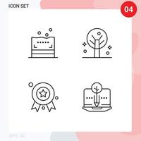 Universal Icon Symbols Group of 4 Modern Filledline Flat Colors of sponge badge nature award content Editable Vector Design Elements