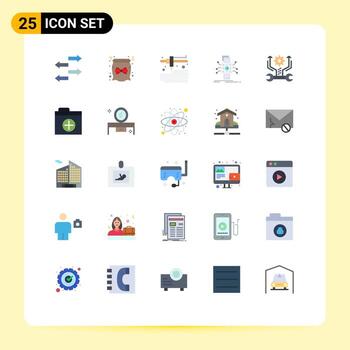 Modern Set of 25 Flat Colors and symbols such as tools gear printing control processing Editable Vector Design Elements