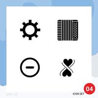 conjunto de iconos de interfaz de usuario modernos signos de símbolos para música de acordeón de usuario cog ocho elementos de diseño de vectores editables